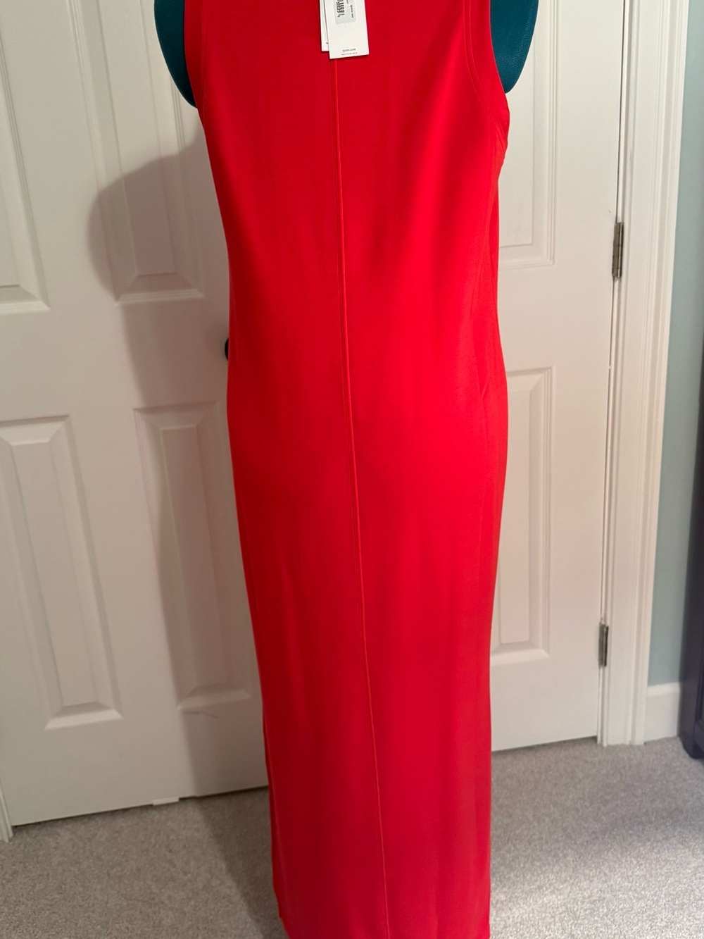 SPANX Air Essentials Red Sleeveless Maxi Dress with Side Slit - Picture 5 of 9